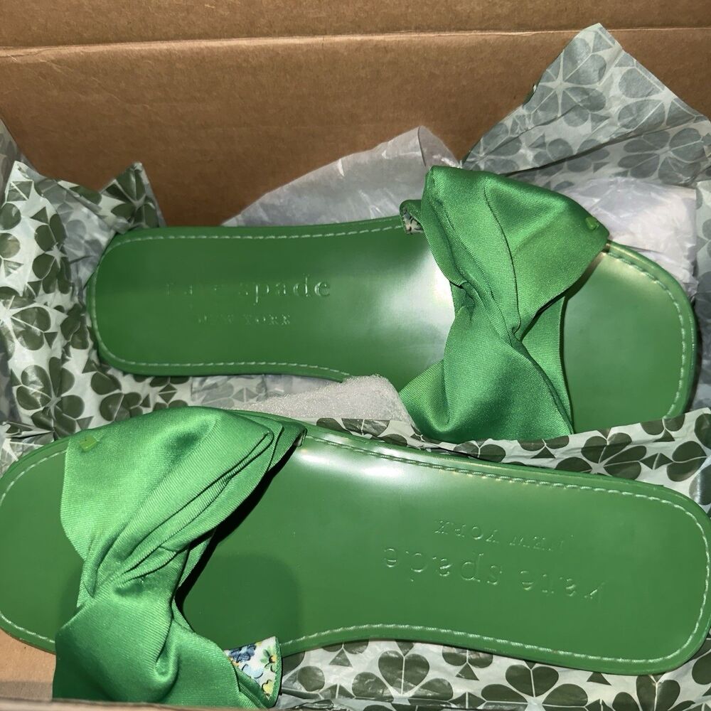 Kate Spade Women's Green Bikini Bow Slide Sandal 8.5 B (M) $128 Retail - Picture 8 of 8